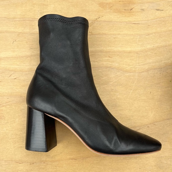 Loeffler Randall Elise Slim Ankle Bootie Black Stretch Nappa - Picture 5 of 6